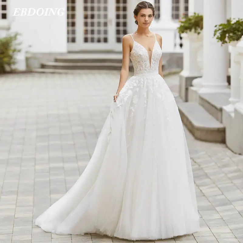 Newest Wedding Dress A-line Deep V-neck Neckline Long Open-Back Vestidos De Novia Custom Made Plus Size Bride Gown
Newest Wedding Dress A-line Deep V-neck Neckline Long Open-Back Vestidos De Novia Custom Made Plus Size Bride Gown