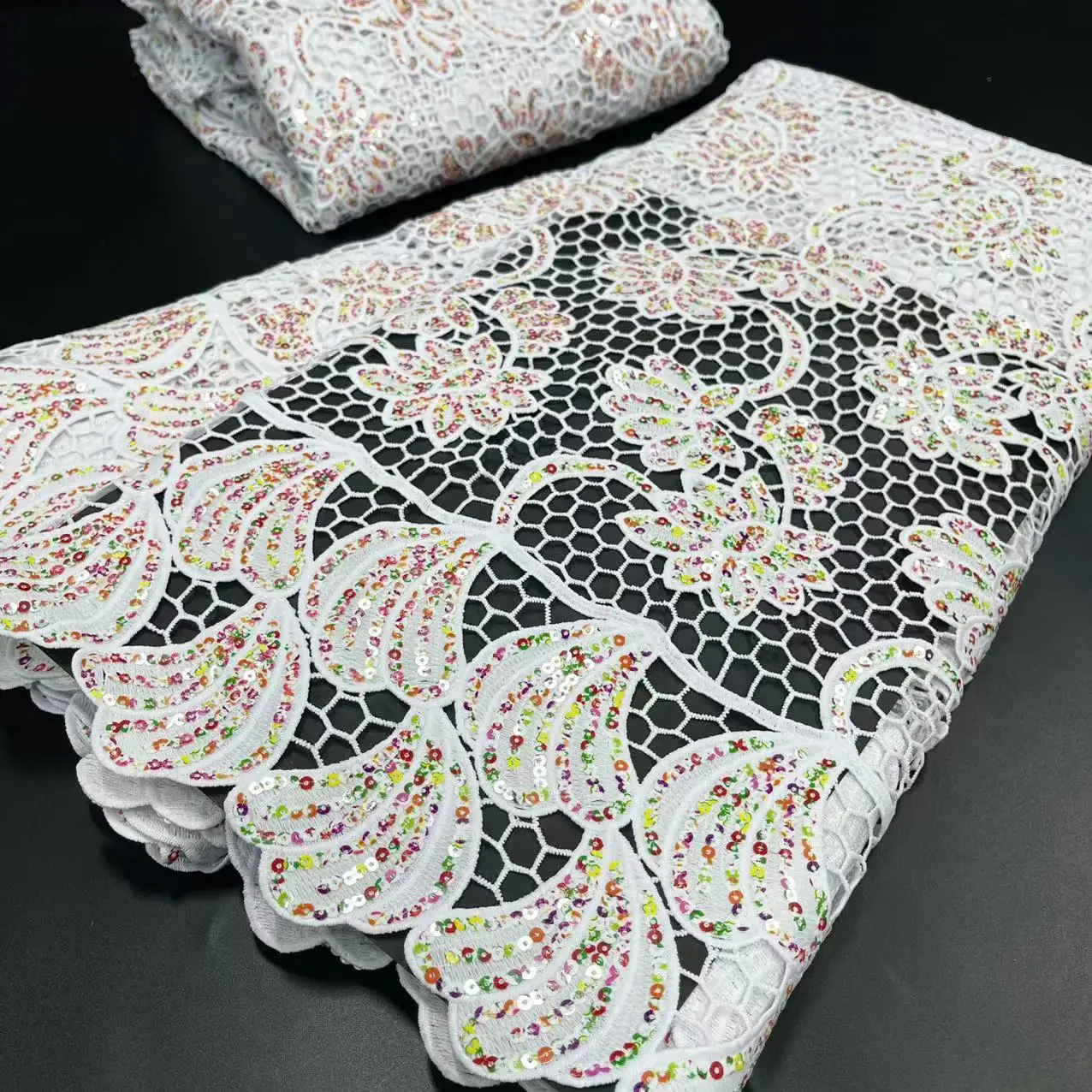 Latest French Tulle Lace Embroidery Flower With multicolor Sequin Nigerian Mesh Lace Fabric 5yards For Women TS9728
Latest French Tulle Lace Embroidery Flower With multicolor Sequin Nigerian Mesh Lace Fabric 5yards For Women TS9728