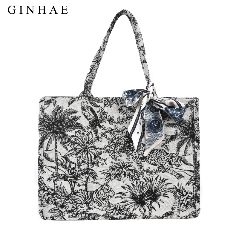 2021 Fashion Handbag Female Woven Canvas Embroidery Large Capacity Tote Bag Portable Shopping Bag Landscape Shape Shoulder Bag
2021 Fashion Handbag Female Woven Canvas Embroidery Large Capacity Tote Bag Portable Shopping Bag Landscape Shape Shoulder Bag