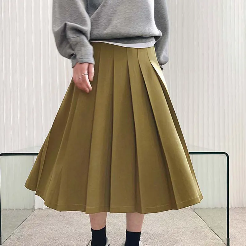 2021 Autumn Women Skirts Vintage High Waist Elegant Pleated Skirts Women Solid A-Line Skirts Jupe Femme Saia Falda Mujer Outwear
2021 Autumn Women Skirts Vintage High Waist Elegant Pleated Skirts Women Solid A-Line Skirts Jupe Femme Saia Falda Mujer Outwear