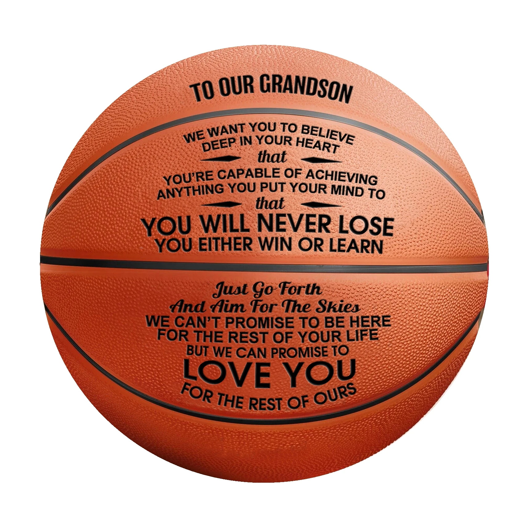 To My Grandson New High Quality Basketball Ball Official Size PU Leather Outdoor Indoor Match Training Men Women Basketball
To My Grandson New High Quality Basketball Ball Official Size PU Leather Outdoor Indoor Match Training Men Women Basketball