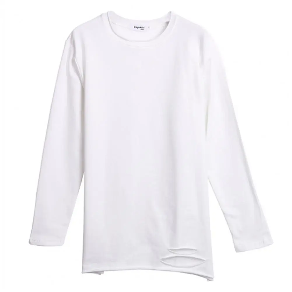 Women Autumn Long Sleeve O Neck Solid Color Ripped Hole Loose Blouse T-shirt Women clothing
Women Autumn Long Sleeve O Neck Solid Color Ripped Hole Loose Blouse T-shirt Women clothing