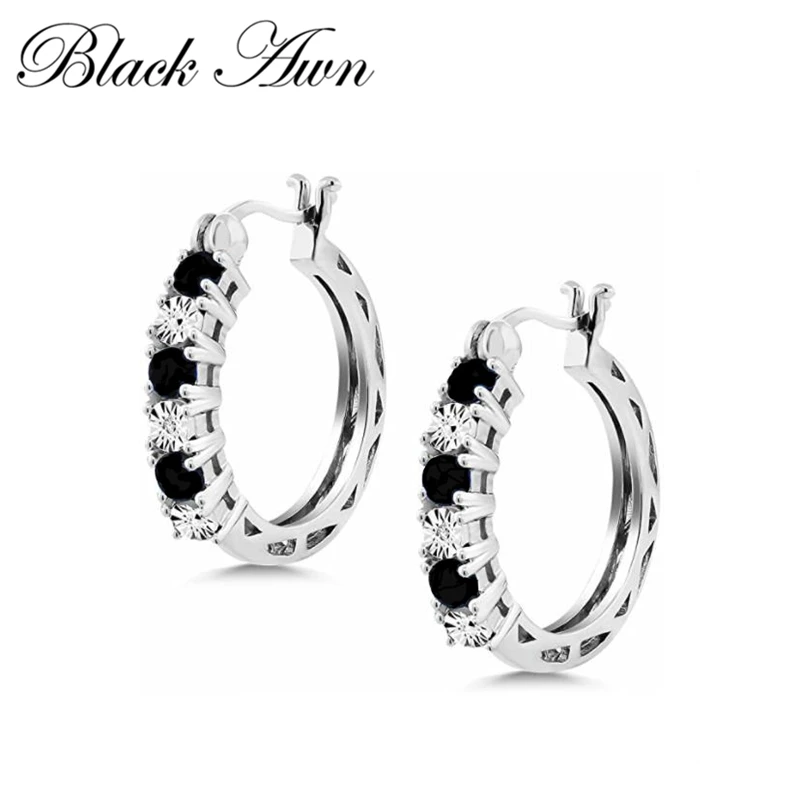Black Awn New Classic 925 Sterling Silver Round Black Trendy Spinel Engagement Hoop Earrings for Women Fine Jewelry I174
Black Awn New Classic 925 Sterling Silver Round Black Trendy Spinel Engagement Hoop Earrings for Women Fine Jewelry I174
