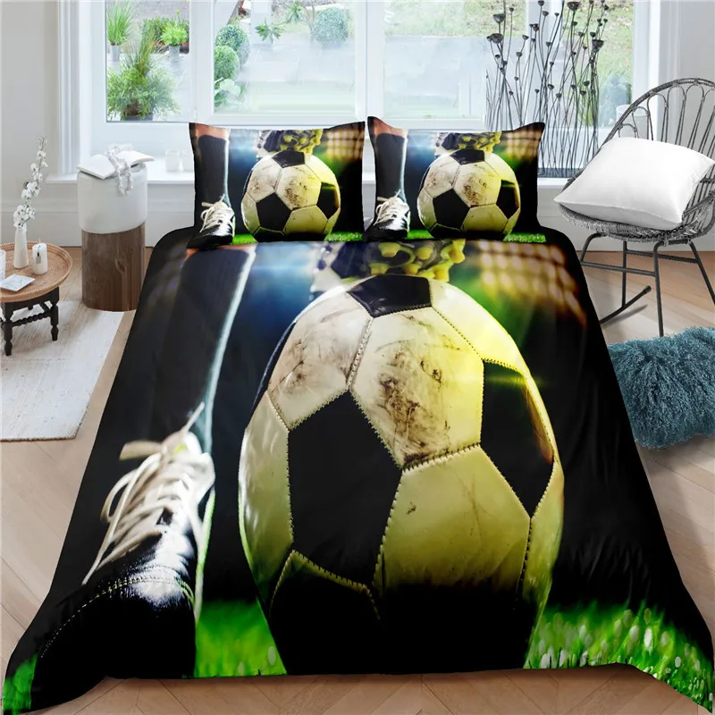 Football Printed Duvet Cover Soccer Bedding Set Quilt Cover with Pillow Case Children Kids Comforter Set for Boys/Teens
Football Printed Duvet Cover Soccer Bedding Set Quilt Cover with Pillow Case Children Kids Comforter Set for Boys/Teens
