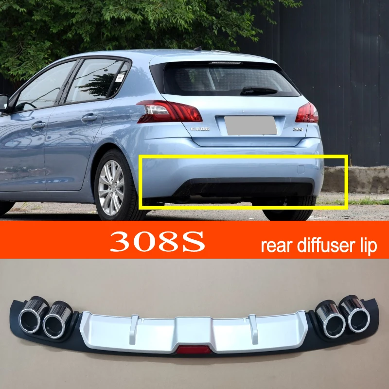 308S ABS Plastic Material Silver / Black Car Rear Bumper Rear Diffuser Spoiler Lip for Peugeot 308S Hatchback
308S ABS Plastic Material Silver / Black Car Rear Bumper Rear Diffuser Spoiler Lip for Peugeot 308S Hatchback