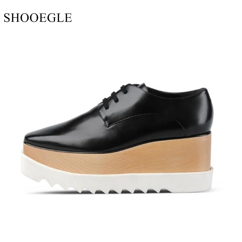 Shooegle Brand Platform Shoes Woman Solid Color Thick Bottom Leather Wedge Shoes Lace Up Sneakers Casual Shoes Spring Autumn
Shooegle Brand Platform Shoes Woman Solid Color Thick Bottom Leather Wedge Shoes Lace Up Sneakers Casual Shoes Spring Autumn