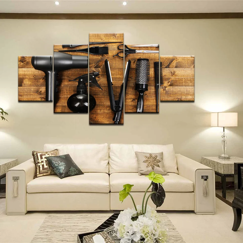 Canvas Wall Art Pictures 5 Piece Hairdressing Tools Scissors Comb Painting Print Barbershop Beauty Salon Poster Home Decor Frame
Canvas Wall Art Pictures 5 Piece Hairdressing Tools Scissors Comb Painting Print Barbershop Beauty Salon Poster Home Decor Frame