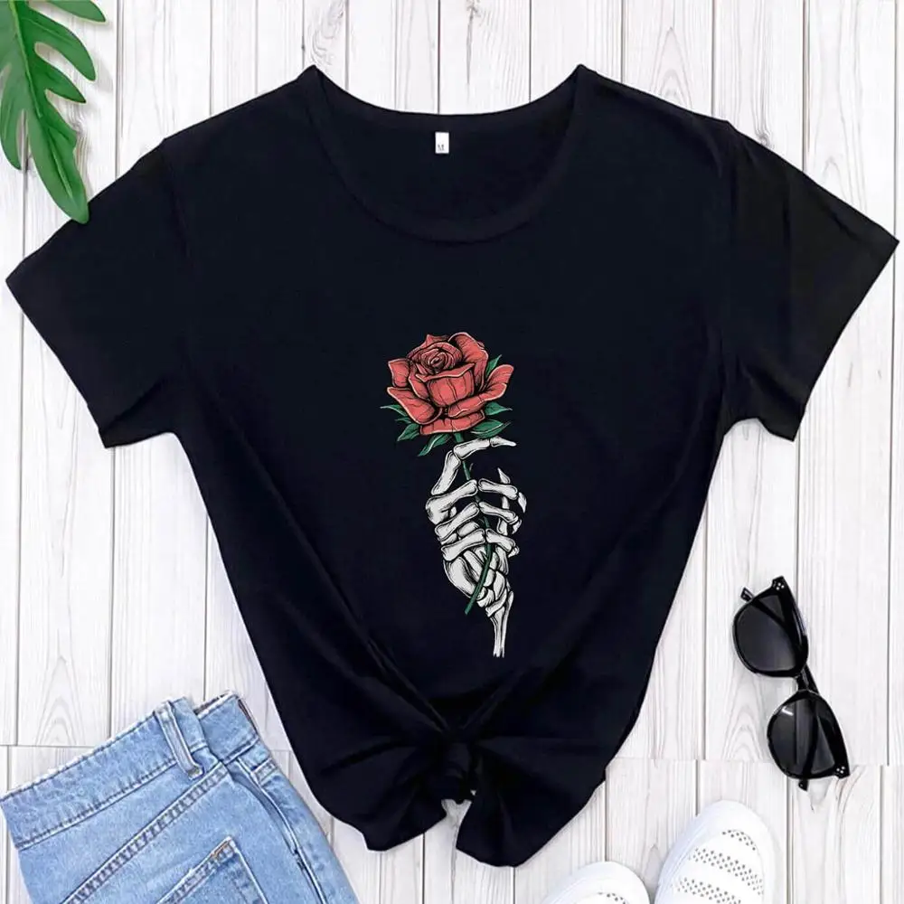 Skeleton Hand Rose Shirt Autumn Shirts New Arrival Casual 100%Cotton Funny T Shirt Halloween Shirt Trendy Holiday Tees
Skeleton Hand Rose Shirt Autumn Shirts New Arrival Casual 100%Cotton Funny T Shirt Halloween Shirt Trendy Holiday Tees