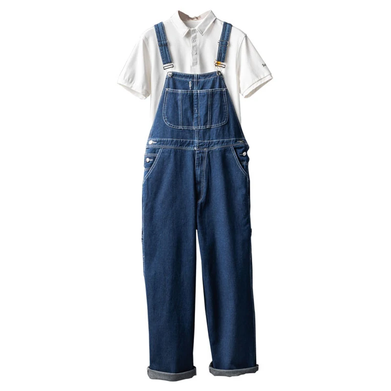 2021 Loose Jeans Men Overalls Bib Denim Jumpsuits Retro Straight Workwear Wide Leg Cargo Pants Hip Hop Street Blue Trousers
2021 Loose Jeans Men Overalls Bib Denim Jumpsuits Retro Straight Workwear Wide Leg Cargo Pants Hip Hop Street Blue Trousers