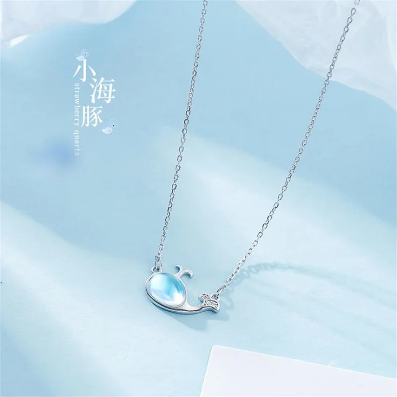 Cute Symphony Moonstone Whale Fish Pendant Necklace For Girls Party Accessories Fashion Silver 925 Clavicle Necklaces Women Gift
Cute Symphony Moonstone Whale Fish Pendant Necklace For Girls Party Accessories Fashion Silver 925 Clavicle Necklaces Women Gift