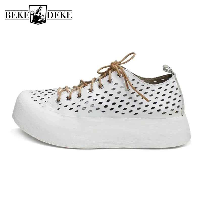 Hollow Summer Mens Breathable Out Sandals Cow Genuine Leather Thick Platform Shoes High Street Casual Lace Up Sneakers Sandals
Hollow Summer Mens Breathable Out Sandals Cow Genuine Leather Thick Platform Shoes High Street Casual Lace Up Sneakers Sandals