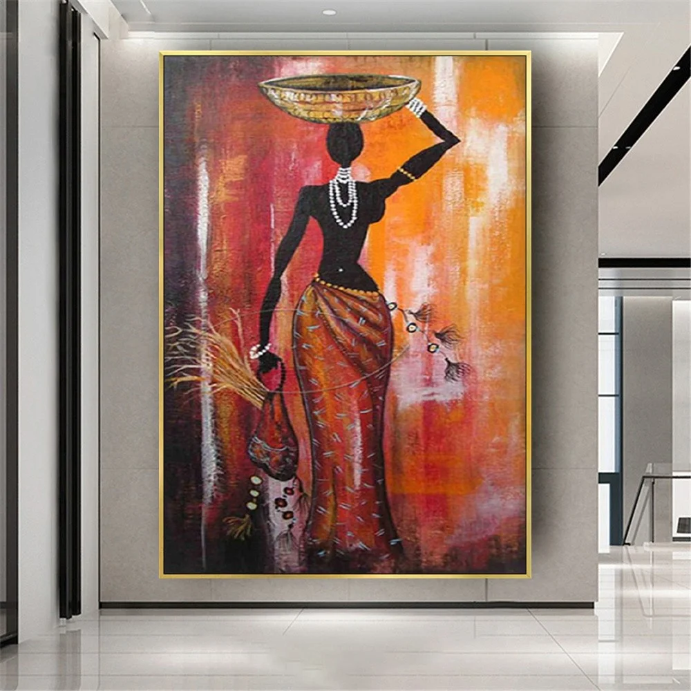 100% Hand-Painted Africa Woman At The Tribal Bazaar Oil Painting On Canvas Poster Wall Art Picture For Living Room Decor Drawing
100% Hand-Painted Africa Woman At The Tribal Bazaar Oil Painting On Canvas Poster Wall Art Picture For Living Room Decor Drawing