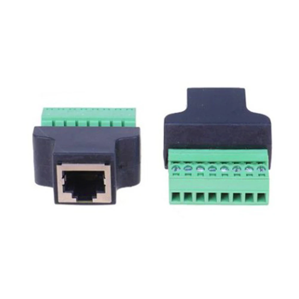 RJ45 with Shielded Socket Connector 8PIN Network Port Female to 8P8C Green Terminal Connector
RJ45 with Shielded Socket Connector 8PIN Network Port Female to 8P8C Green Terminal Connector