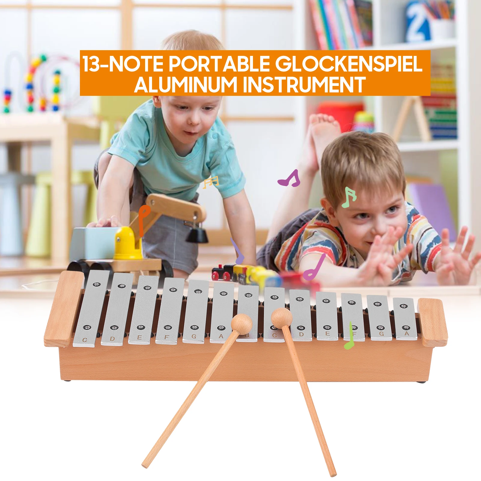 13-Note glockenмся портативный фотоксилофон с 2 Деревянными Палочками, музыкальный инструмент для начинающих
13-Note glockenмся портативный фотоксилофон с 2 Деревянными Палочками, музыкальный инструмент для начинающих