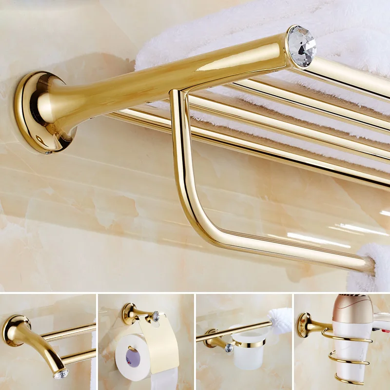 Bathroom Hardware Sets Towel Rack Paper Holder Towel Hanger Corner Shelf Toilet Brush holder Bathroom Gold Brass Accessories Set
Bathroom Hardware Sets Towel Rack Paper Holder Towel Hanger Corner Shelf Toilet Brush holder Bathroom Gold Brass Accessories Set