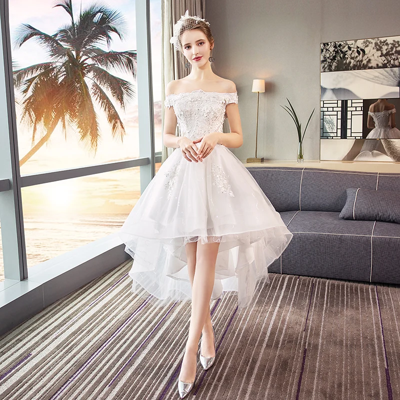 Robe de soiree 2024 Lace White Boat Neck Sequin Appliques Short Front Long Back Elegant Evening Dress Formal Prom Party Dress
Robe de soiree 2024 Lace White Boat Neck Sequin Appliques Short Front Long Back Elegant Evening Dress Formal Prom Party Dress