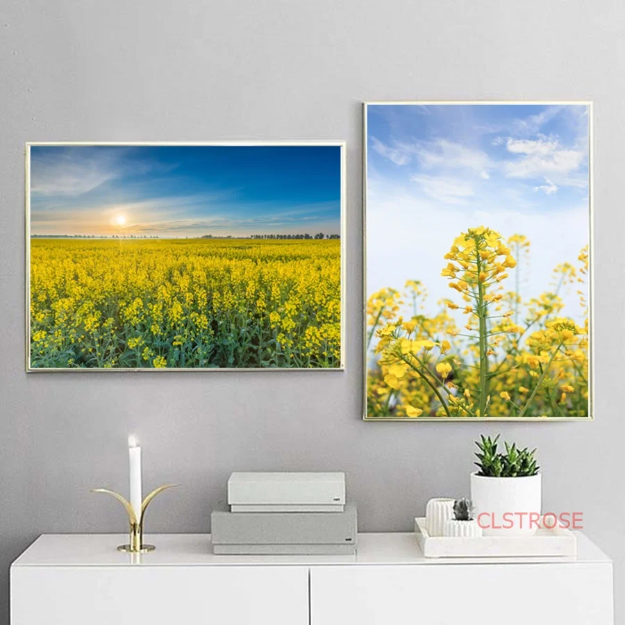 Spring Blue Sky Yellower Rape Flower Canvas Painting Nordic Decoration Home Art Poster Living Room Bedroom Wall Picture No Frame
Spring Blue Sky Yellower Rape Flower Canvas Painting Nordic Decoration Home Art Poster Living Room Bedroom Wall Picture No Frame
