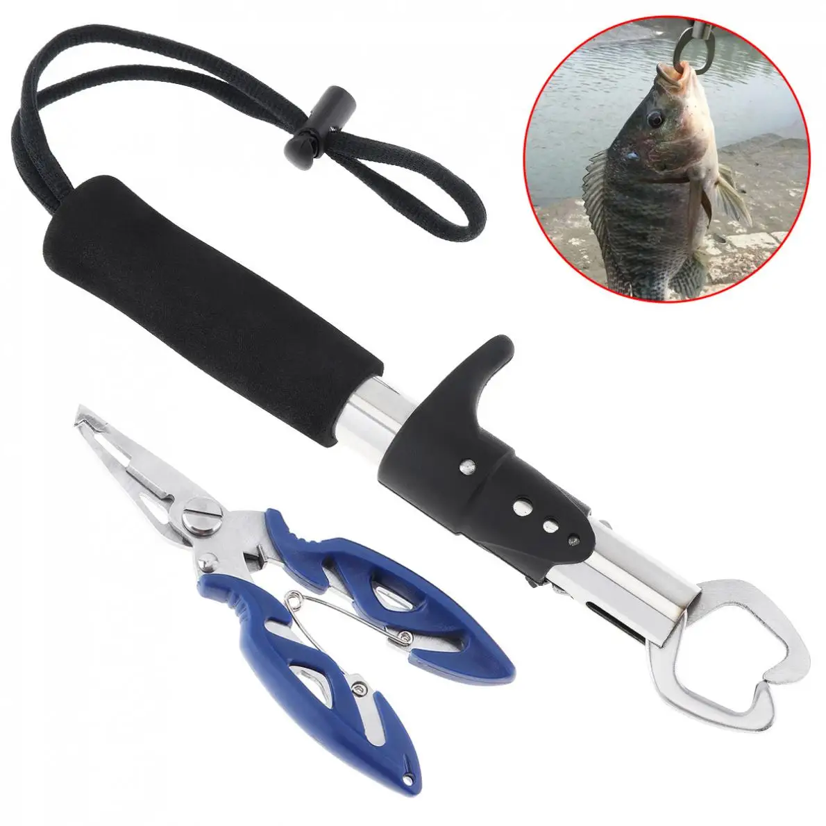 Fishing Tools 2pcs/lot Fishing Plier Stainless Steel Fish Clamp Lip Holder + Lure Hook Remover Line Cutter Scissors
Fishing Tools 2pcs/lot Fishing Plier Stainless Steel Fish Clamp Lip Holder + Lure Hook Remover Line Cutter Scissors