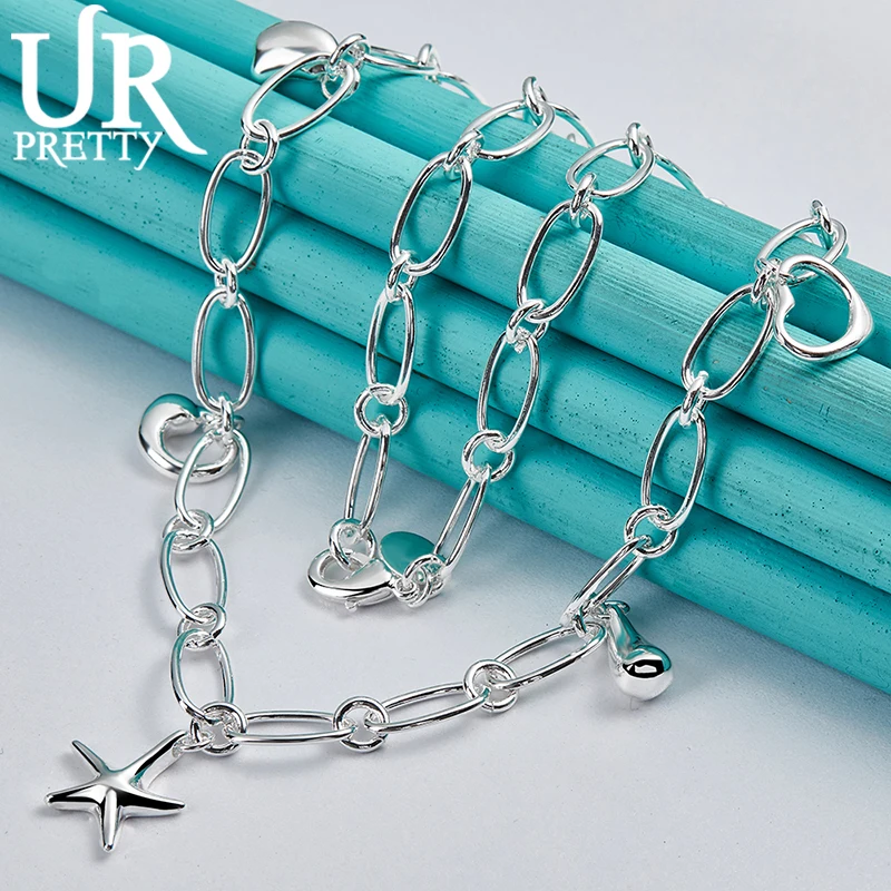 UPRETTY New 925 Sterling Silver Water Drops Stars Heart Bean Necklace 18 Inch Chain For Woman Party Wedding Charm Jewelry Gift
UPRETTY New 925 Sterling Silver Water Drops Stars Heart Bean Necklace 18 Inch Chain For Woman Party Wedding Charm Jewelry Gift