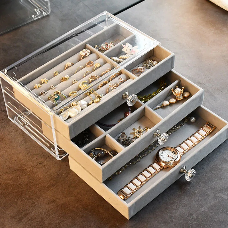 Rings Necklaces Earrings Storage Box Dust-proof Multi-function Jewel Box Trinkets Hand Ornaments
Rings Necklaces Earrings Storage Box Dust-proof Multi-function Jewel Box Trinkets Hand Ornaments