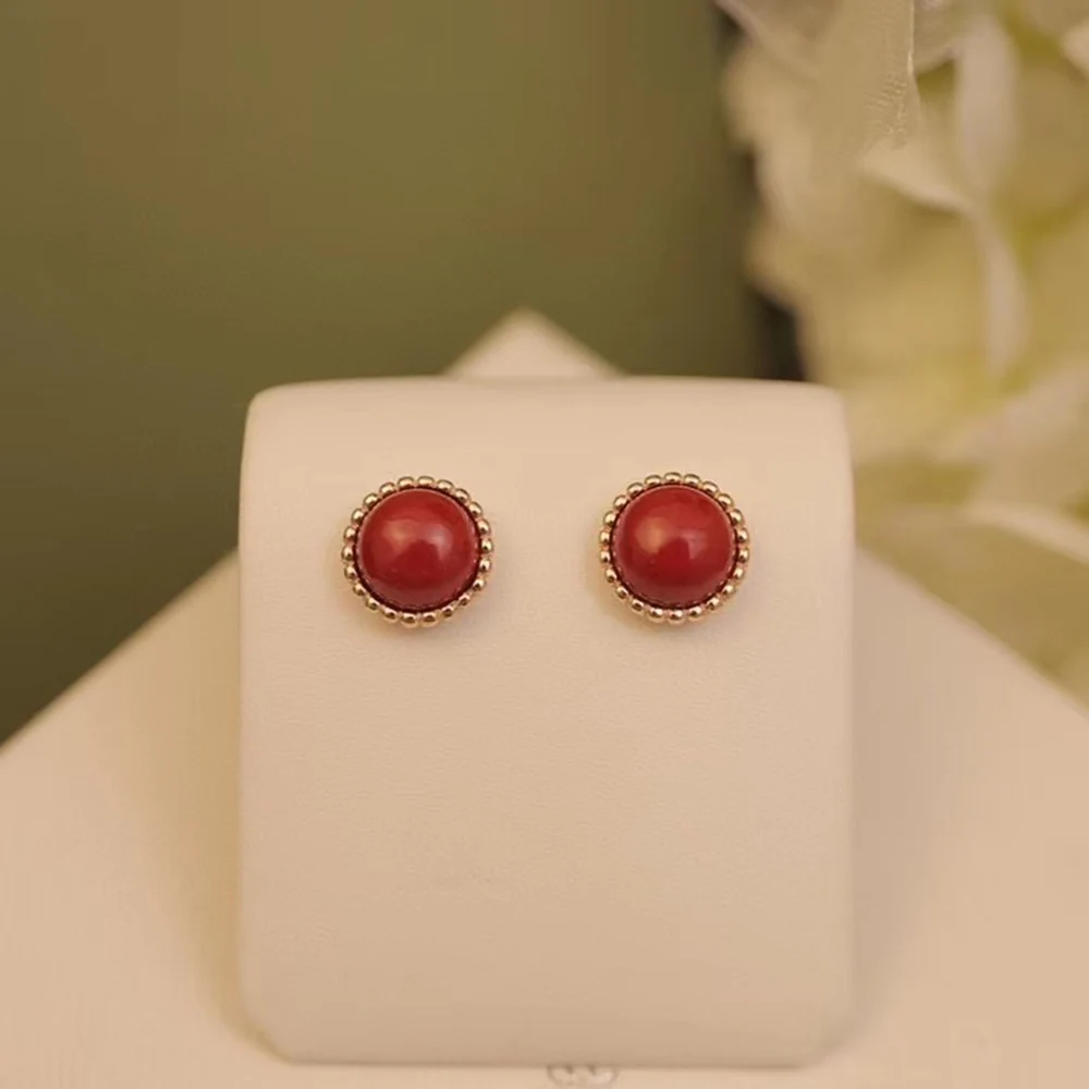 Retro Style Simple Red Agate Round Earrings Women's Luxury Rose Gold New Hot S925 Pure Silver Elegant Lady Prom Party Gift 2021
Retro Style Simple Red Agate Round Earrings Women's Luxury Rose Gold New Hot S925 Pure Silver Elegant Lady Prom Party Gift 2021