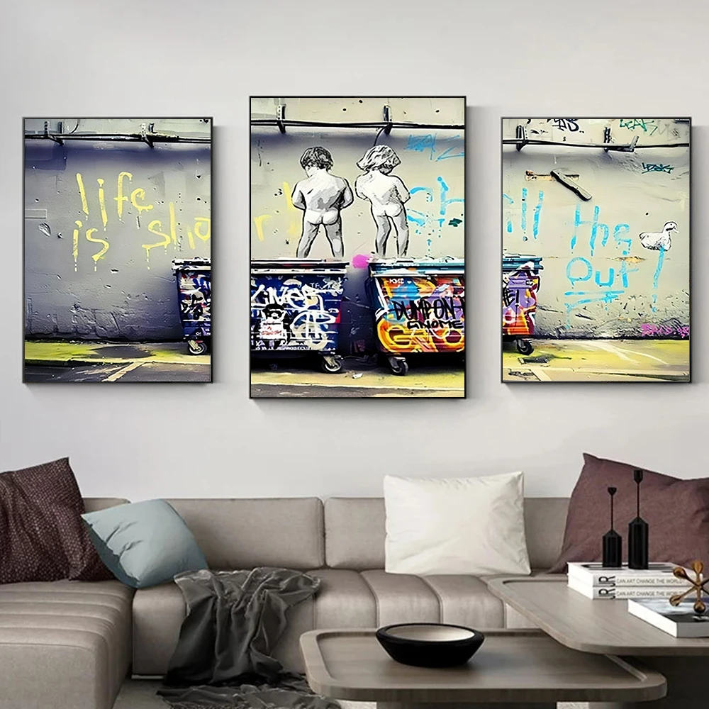 Graffiti Canvas Painting Banksy Home Wall Art Poster Prints Life is Short Chill The Duck Out Motivational Pictures Decoration
Graffiti Canvas Painting Banksy Home Wall Art Poster Prints Life is Short Chill The Duck Out Motivational Pictures Decoration