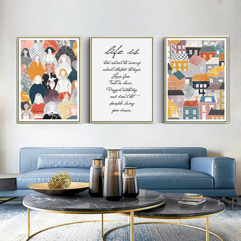 Nordic Abstract Canvas Painting Colorful House Life Quotes Posters and Prints Wall Art Pictures for Living Room Home Decoration
Nordic Abstract Canvas Painting Colorful House Life Quotes Posters and Prints Wall Art Pictures for Living Room Home Decoration