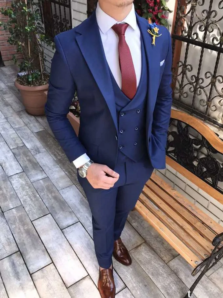 New Style Men Suits Light Navy Blue Groom Tuxedos Notch Lapel Groomsmen Wedding Best Man 3 Pieces ( Jacket+Pants+Vest+Tie ) C908
New Style Men Suits Light Navy Blue Groom Tuxedos Notch Lapel Groomsmen Wedding Best Man 3 Pieces ( Jacket+Pants+Vest+Tie ) C908