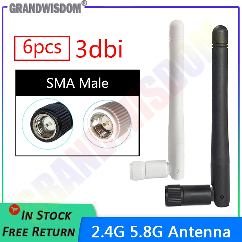Антенна Wi-Fi GRANDWISDOM, 6 шт., 5,8 ГГц, 2,4 ГГц, 3dBi, SMA, Двухдиапазонная, 2,4 ГГц, 5,8 ГГц, антенна pbx
Антенна Wi-Fi GRANDWISDOM, 6 шт., 5,8 ГГц, 2,4 ГГц, 3dBi, SMA, Двухдиапазонная, 2,4 ГГц, 5,8 ГГц, антенна pbx