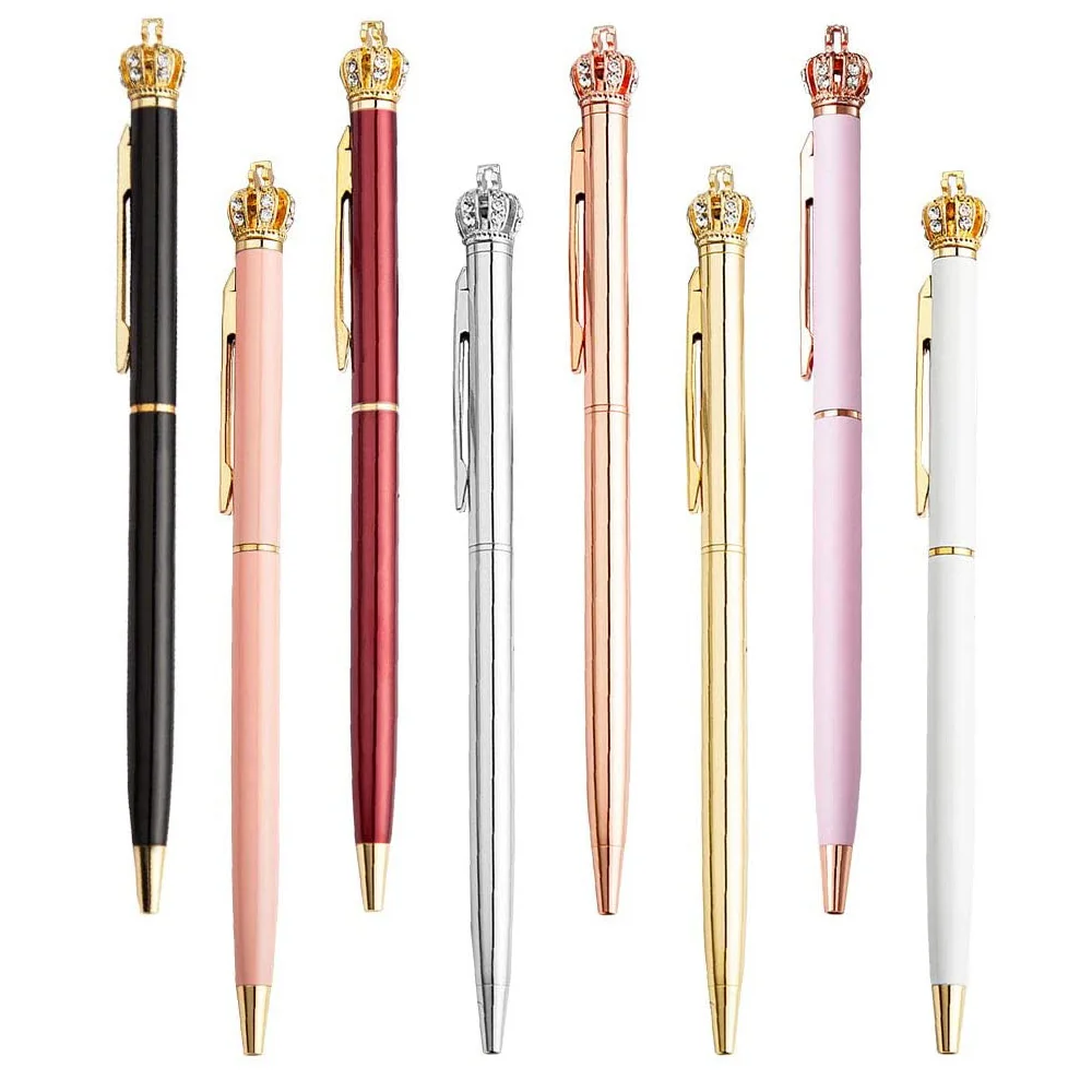 50pcs Crown Shape Top Ballpoint Pen Creative Cute Diamond Rose Golden Metal Roller Writing School Office Supplies
50pcs Crown Shape Top Ballpoint Pen Creative Cute Diamond Rose Golden Metal Roller Writing School Office Supplies