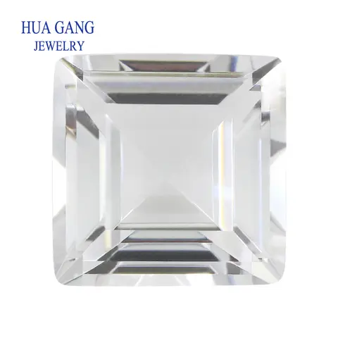 Rock Crystal Quartz Square Shape Size 6x6mm-9x9mm Natural White Crystal Loose Stone Gemstone Round Shape For DIY Jewelry Making