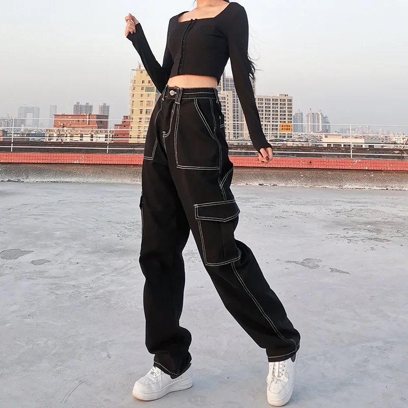 Women Straight Wide Leg Jeans, Trendy Hip Hop Style High Waist Relaxed Fit Denim Pants Pockets Decor Spring Autumn Wear
Women Straight Wide Leg Jeans, Trendy Hip Hop Style High Waist Relaxed Fit Denim Pants Pockets Decor Spring Autumn Wear