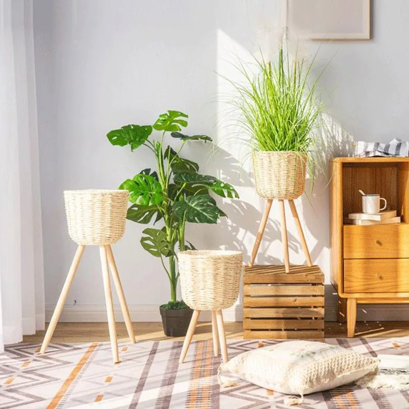 Nordic Flower Baskets Organizer Rattan Wooden Floor Flower Pot Living Room Balcony Garden Flowers Decoration Plant Macetero 화분
Nordic Flower Baskets Organizer Rattan Wooden Floor Flower Pot Living Room Balcony Garden Flowers Decoration Plant Macetero 화분