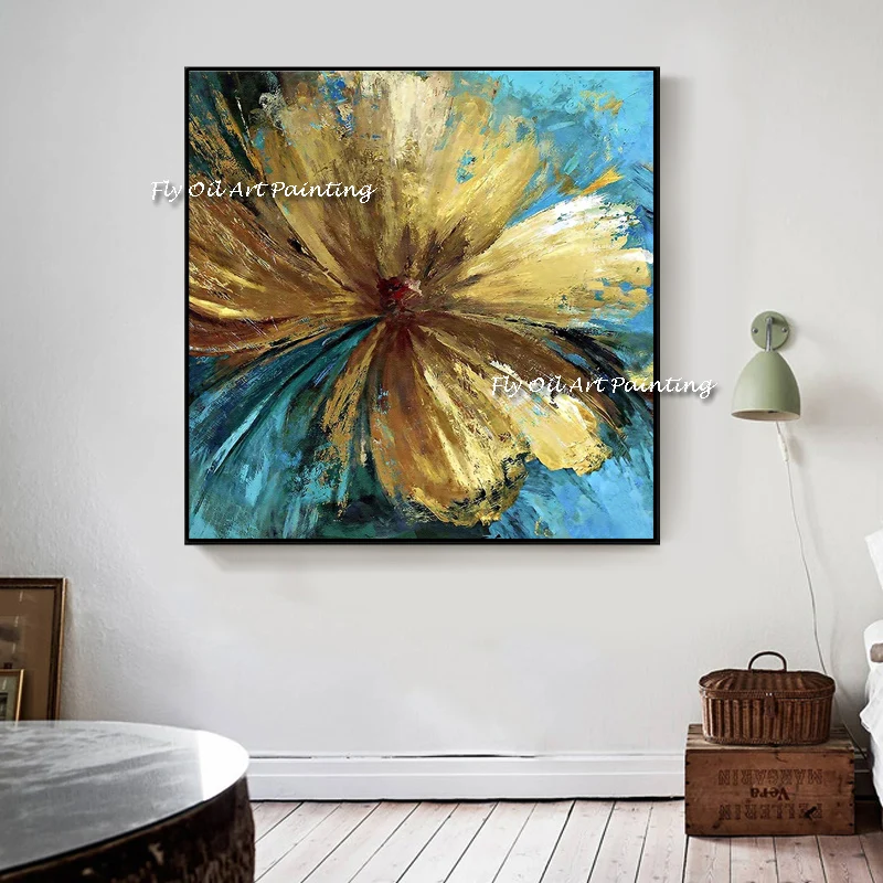 High Quality Handmade Gold Flower Abstract Painting Modern Art Picture For Living Room Modern Cuadros Canvas Art
High Quality Handmade Gold Flower Abstract Painting Modern Art Picture For Living Room Modern Cuadros Canvas Art