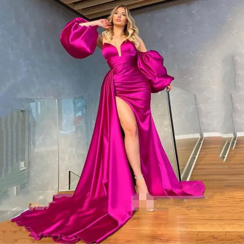 Puff Sleeve Mermaid Formal Evening Dress 2024 High Side Split Long Prom Party Gown Arabic Dubai Celebrity Wear Robe De Soiree
Puff Sleeve Mermaid Formal Evening Dress 2024 High Side Split Long Prom Party Gown Arabic Dubai Celebrity Wear Robe De Soiree