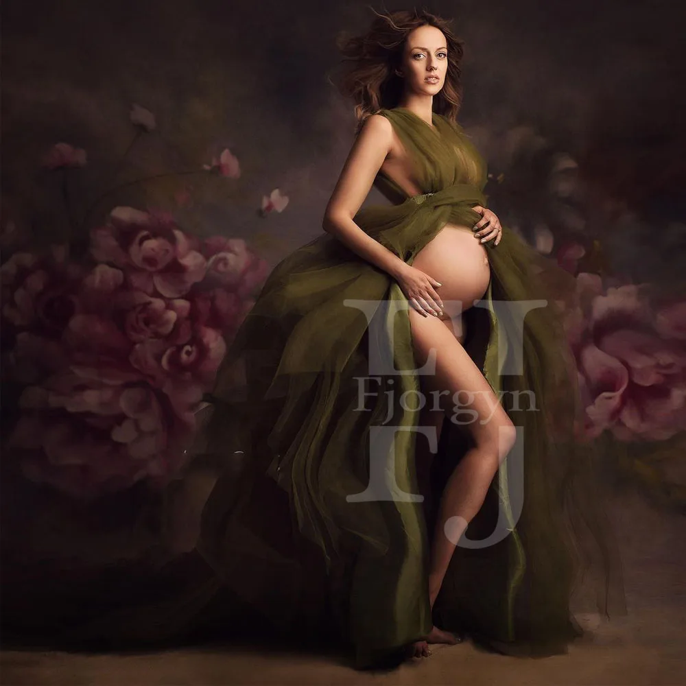 Army Green V-Neck Female Robes Soft Ruffles Maternity Dresses High Split Robe Grossesse Shooting Photo Pregnant Dress Prom Gown
Army Green V-Neck Female Robes Soft Ruffles Maternity Dresses High Split Robe Grossesse Shooting Photo Pregnant Dress Prom Gown