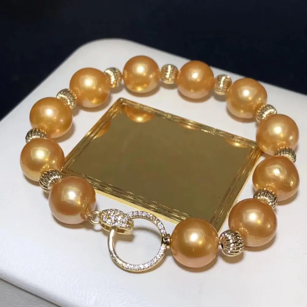 D422 Pearl Bracelet Fine Jewelry 11-12mm Natural Fresh Water Golden Edison Pearls Bracelets for Women Presents
D422 Pearl Bracelet Fine Jewelry 11-12mm Natural Fresh Water Golden Edison Pearls Bracelets for Women Presents