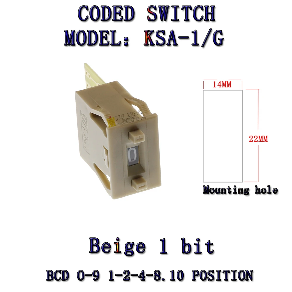 KSA-1/G BCD Code Binary Output Switches/ThumbwheelSwitches 8421C Gold Plated terminal block 0-9 Digits Decimal Code Beige Black
KSA-1/G BCD Code Binary Output Switches/ThumbwheelSwitches 8421C Gold Plated terminal block 0-9 Digits Decimal Code Beige Black