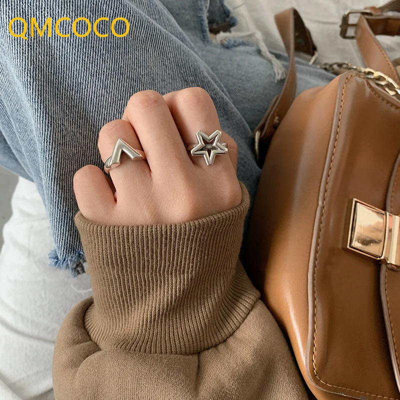 QMCOCO Retro High Quality Silver Color Rings For Woman Jewelry Personality V-Shape Stars- Shape Opening Adjustable Rings
QMCOCO Retro High Quality Silver Color Rings For Woman Jewelry Personality V-Shape Stars- Shape Opening Adjustable Rings