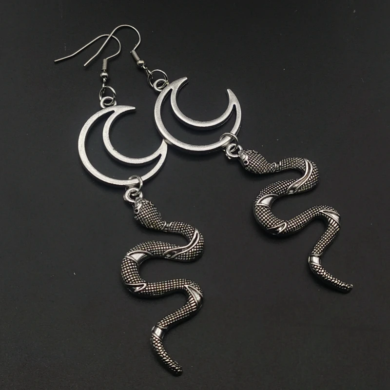 Snake Moon Earrings, New Witch, Pagan, Alternative, Gothic Jewelry
Snake Moon Earrings, New Witch, Pagan, Alternative, Gothic Jewelry