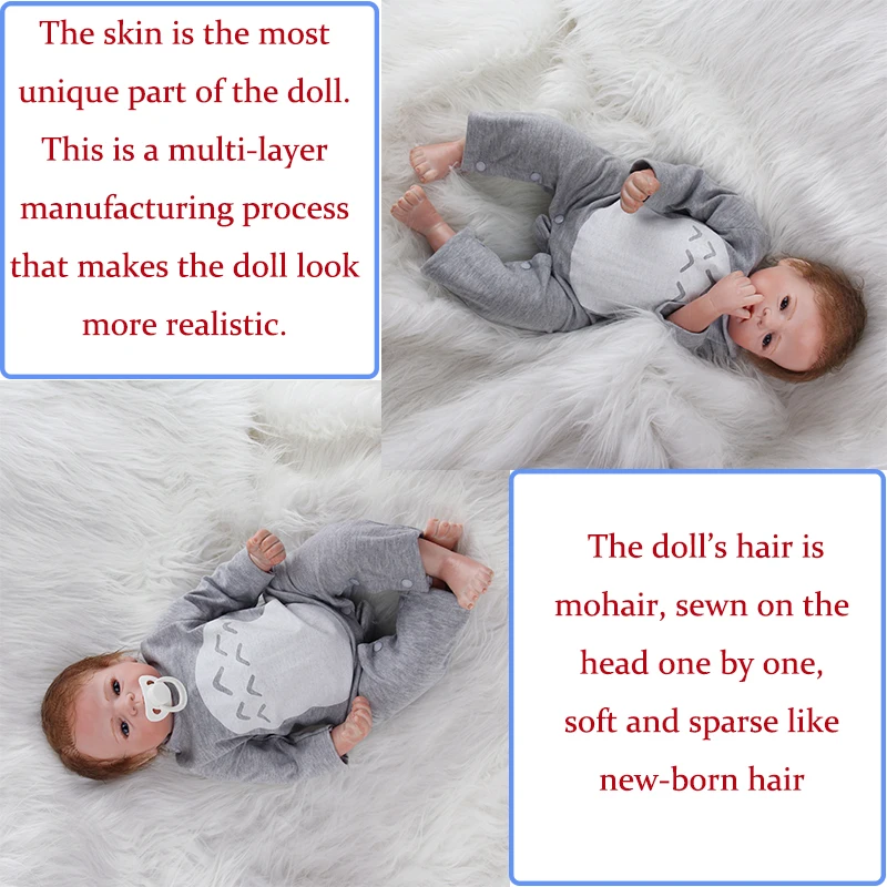 Bebe Soft Silicone Reborn Doll Boy Realistic 55 Cm Simulating Open Eyes Handmade Kids Toy Holiday Birthday Gift 
Bebe Soft Silicone Reborn Doll Boy Realistic 55 Cm Simulating Open Eyes Handmade Kids Toy Holiday Birthday Gift