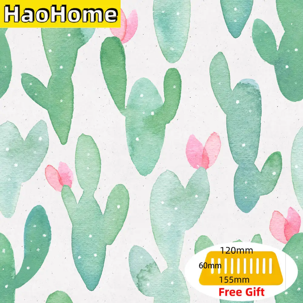 Настенная бумага HaoHome с изображением кактуса, самоклеящаяся, для шкафчиков, зеленая/розовая, виниловая, для декора спальни
Настенная бумага HaoHome с изображением кактуса, самоклеящаяся, для шкафчиков, зеленая/розовая, виниловая, для декора спальни