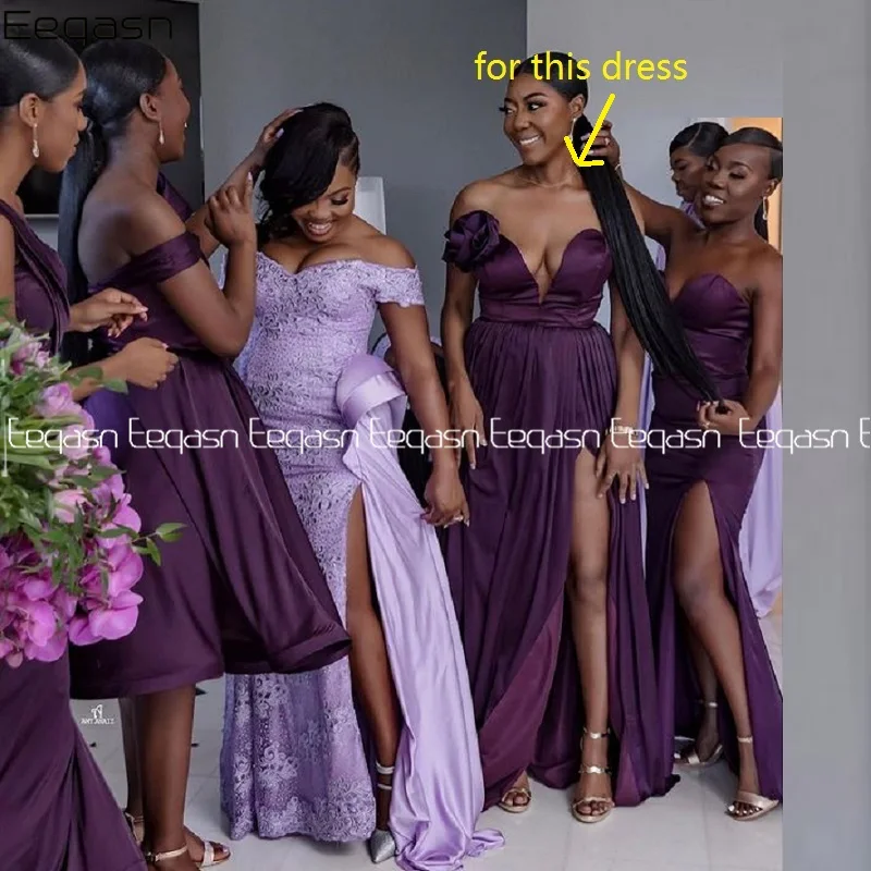Fashion Dark Purple Long Bridesmaid Dresses Sexy V Neck With Slit Wedding Party Dress Vestido De Fiesta De Boda
Fashion Dark Purple Long Bridesmaid Dresses Sexy V Neck With Slit Wedding Party Dress Vestido De Fiesta De Boda