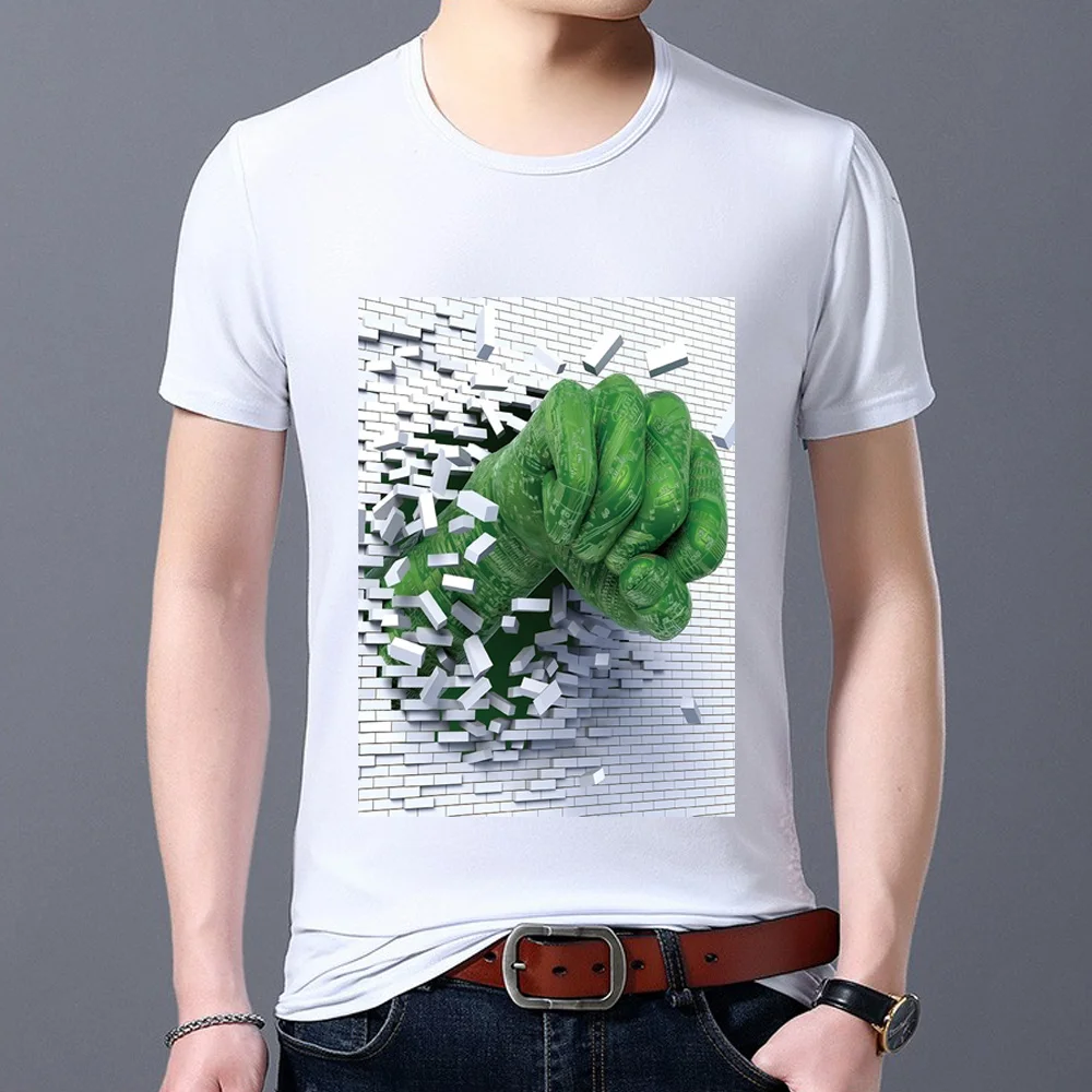 T-shirt Men's Classic All-match Slim 3D Broken Green Hand Casual Men's T-shirt Printing Series Youth O-neck Short-sleeved Top
T-shirt Men's Classic All-match Slim 3D Broken Green Hand Casual Men's T-shirt Printing Series Youth O-neck Short-sleeved Top