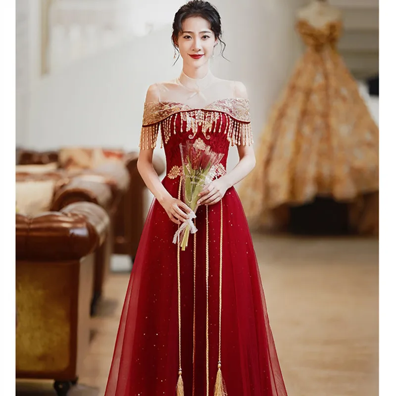 Sexy Beads Tassel Embroidery Chiffon Evening Dress Back Zipper Formal Gowns Robe De Soiree Cheongsam Vestidos Size XS-3XL
Sexy Beads Tassel Embroidery Chiffon Evening Dress Back Zipper Formal Gowns Robe De Soiree Cheongsam Vestidos Size XS-3XL