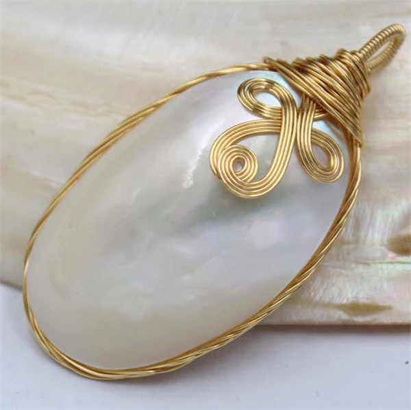 HABITOO Huge 40mm White Oval Mabe Pearl Chain Pendant Necklace 18kgp Gold Wire Wrapped Fine Elegant Jewelry for Women
HABITOO Huge 40mm White Oval Mabe Pearl Chain Pendant Necklace 18kgp Gold Wire Wrapped Fine Elegant Jewelry for Women