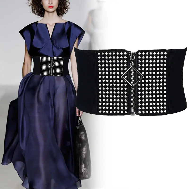 Idopy New Black Studded Cummerbunds Female Metal High Waist Party Women'S Belts Punk Dress Decoration Lady
Idopy New Black Studded Cummerbunds Female Metal High Waist Party Women'S Belts Punk Dress Decoration Lady