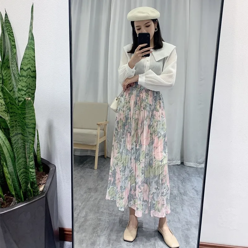 2024 Summer Korean Elastic High Waist Slim Chiffon Long Skirt Retro Floral All-match Women A-line Pleated Skirt Free Shipping
2024 Summer Korean Elastic High Waist Slim Chiffon Long Skirt Retro Floral All-match Women A-line Pleated Skirt Free Shipping