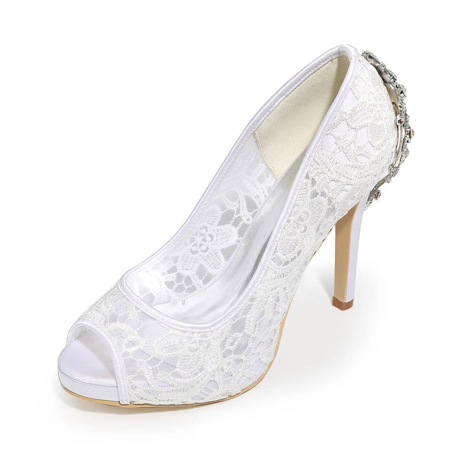 Only 1 pair - size 35 White platform lace evening dress shoes open toe crystal back bridal wedding prom party high heels
Only 1 pair - size 35 White platform lace evening dress shoes open toe crystal back bridal wedding prom party high heels