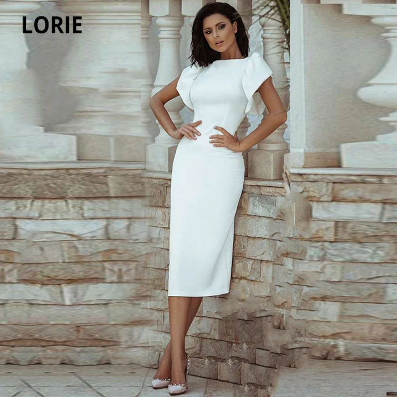 LORIE New Arrival Beach Modern Bridal Dresses 2021 O-Neck Cap Sleeves Tea Length Mermaid Mid Length Wedding Gown Simple Summer
LORIE New Arrival Beach Modern Bridal Dresses 2021 O-Neck Cap Sleeves Tea Length Mermaid Mid Length Wedding Gown Simple Summer
